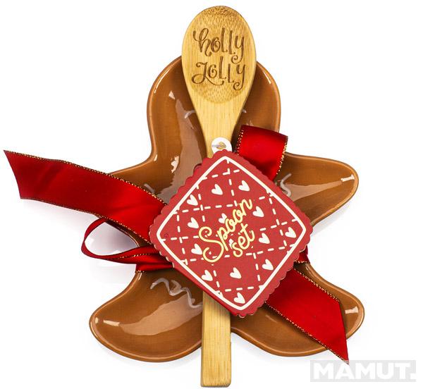 Novogodišnji set kašika i podmetač JELKA 