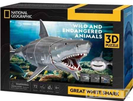 CubicFun 3D puzzle GREAT WHITE SHARK 72 kom 