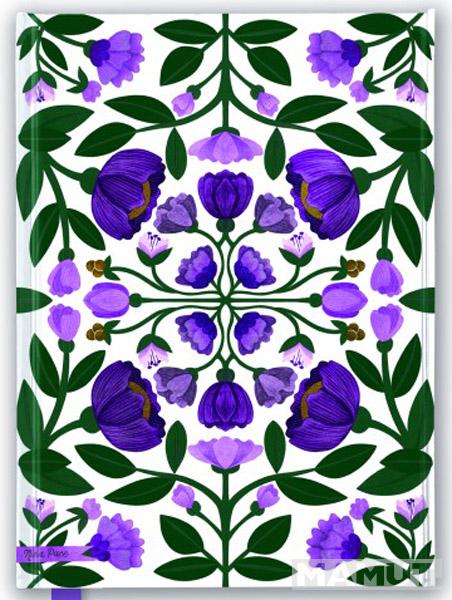 Notes NINA PACE: PURPLE FLOWERS 14x21cm 