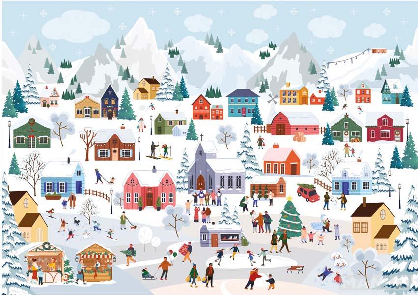 Novogodišnje puzzle CHRISTMAS MARKET 1000kom 
