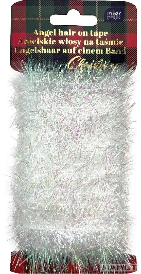 Novogodišnja ukrasna srebrna traka sa šljokicama 20m 