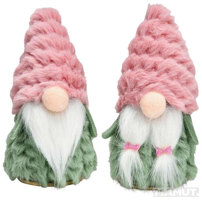 Novogodišnja figura PATULJAK ROZE KAPICOM 13cm (Više vrsta) 