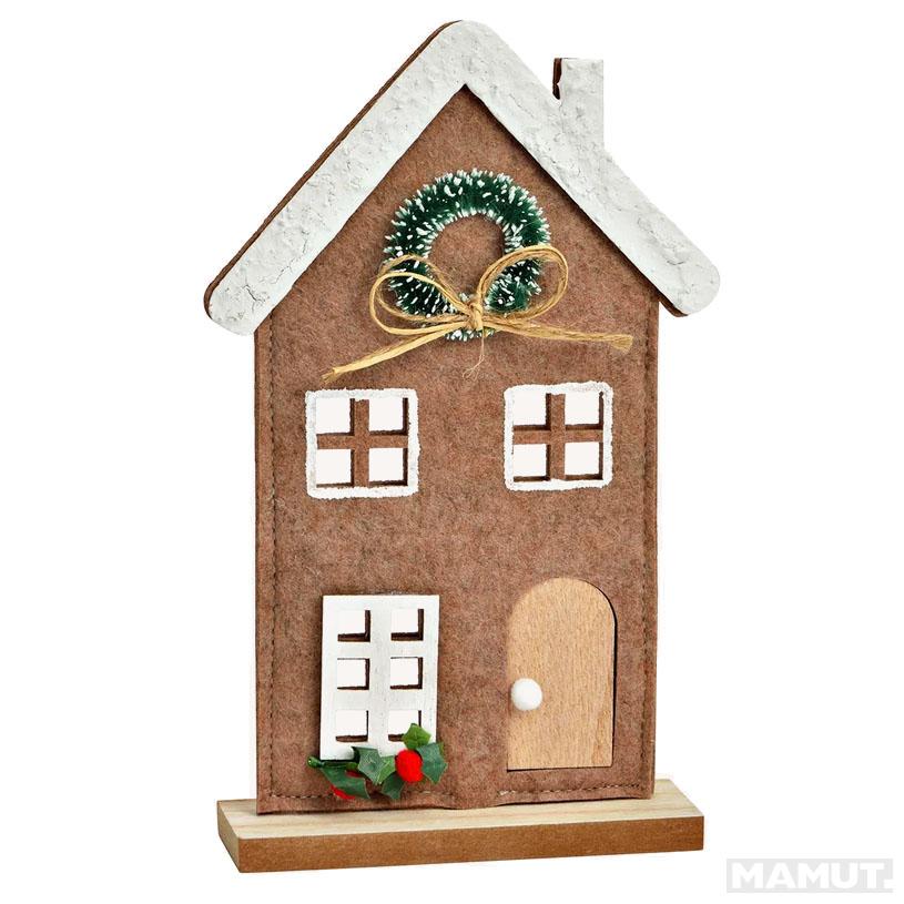 Novogodišnji ukras DRVENA KUĆICA 21cm 