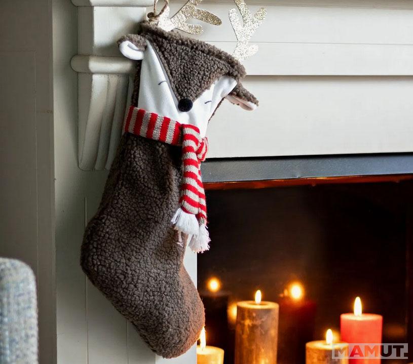 Novogodišnja čarapa IRVAS SA ŠALOM 25cm (Više vrsta) 