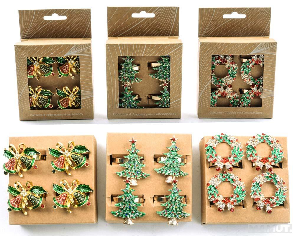 Prsten za salvete NOVA GODINA, 4 kom (Više vrsta) 