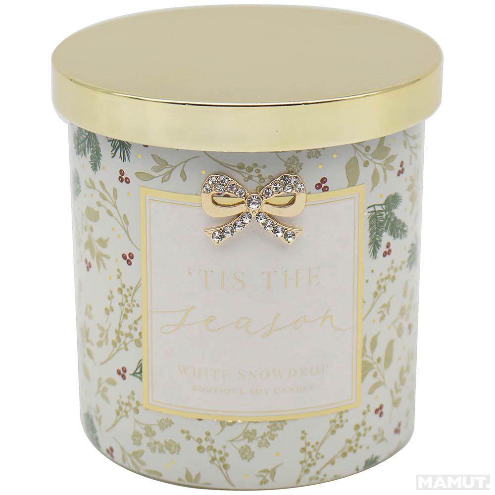 Ukrasna sveća NOVA GODINA Bela 