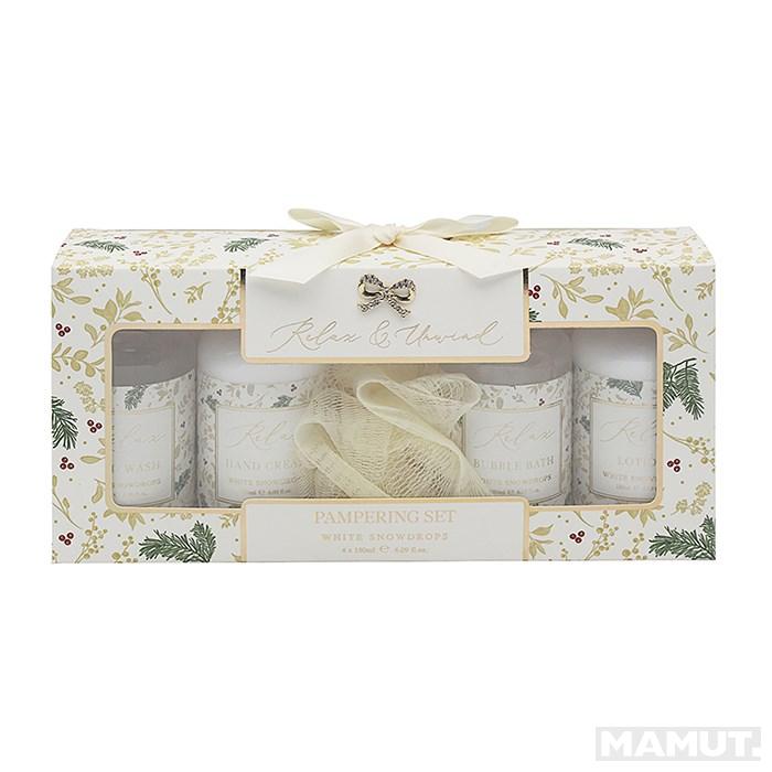 Kozmetički poklon set MADELAINE Visibaba (tečni sapun, losion za telo, kupka, krema za ruke) 