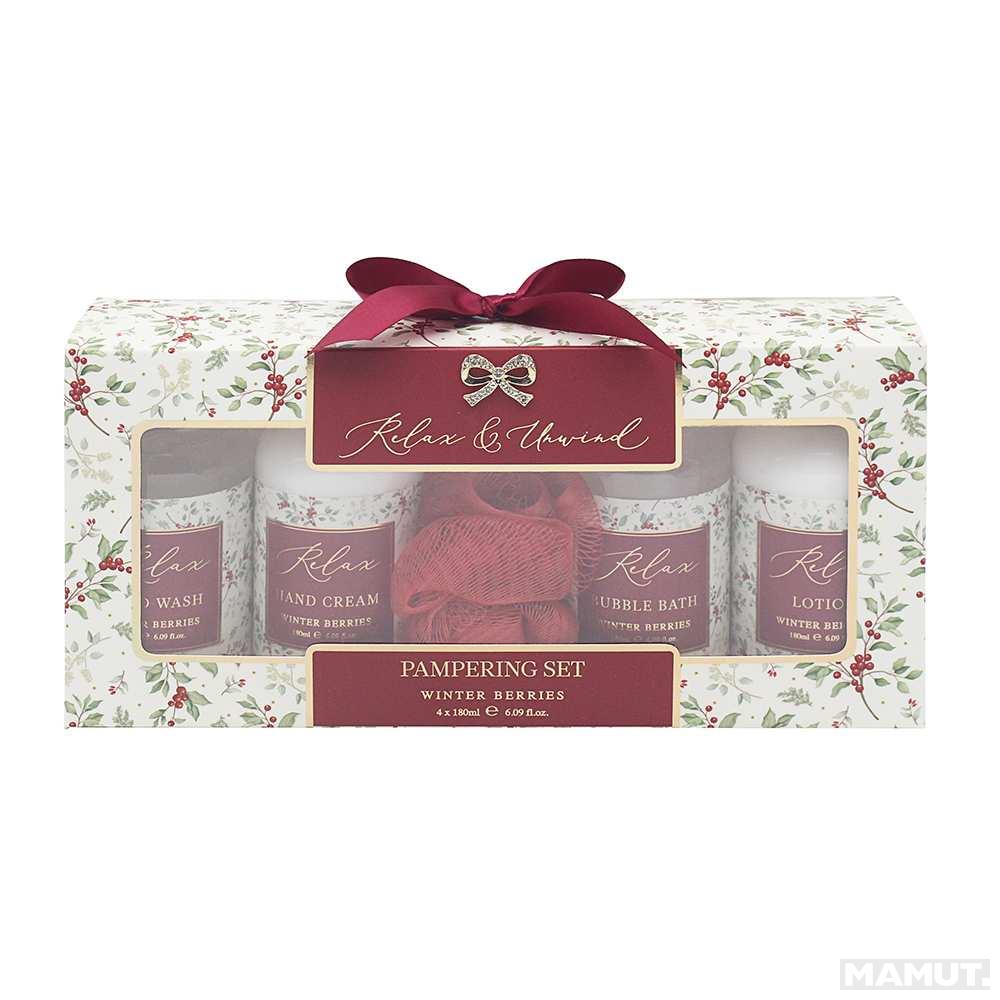 Kozmetički poklon set MADELAINE Božićno drvo (tečni sapun, losion za telo, kupka, krema za ruke) 