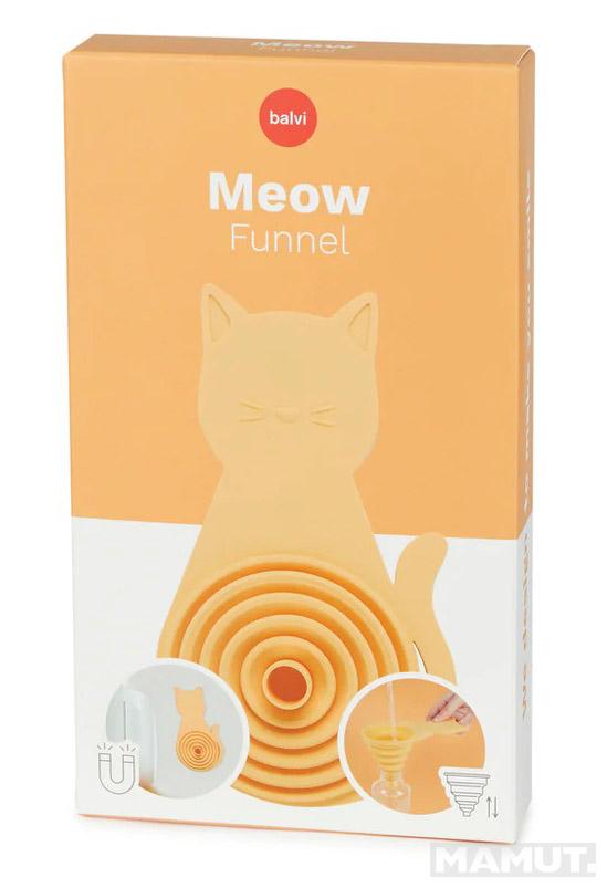 Sklopivi silikonski levak sa magnetom MEOW - ORANGE 