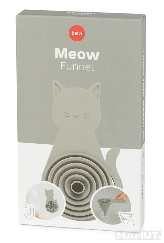 Sklopivi silikonski levak sa magnetom MEOW - GRAY 