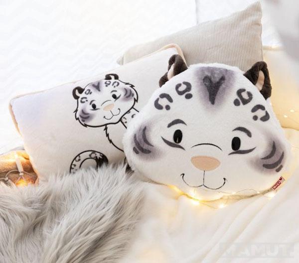 Plišani jastuk SNEŽNI LEOPARD 35x30cm 