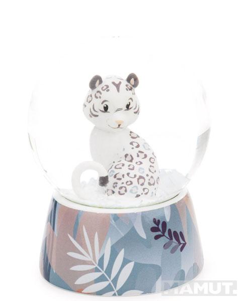 Staklena kugla SNEŽNI LEOPARD 6,5cm 