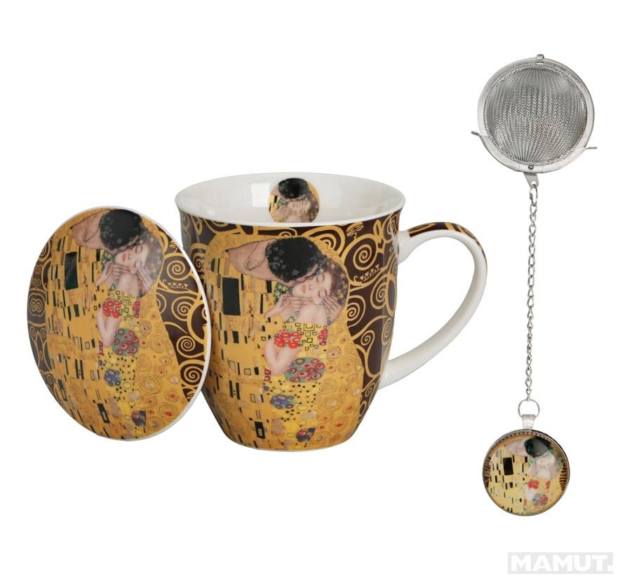 Šolja 400ml sa infuzerom KLIMT The Kiss (Brown) 
