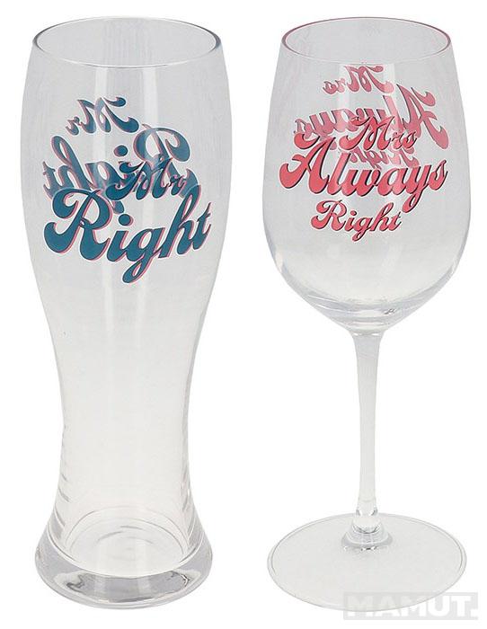 Set čaša MR & MRS RIGHT 