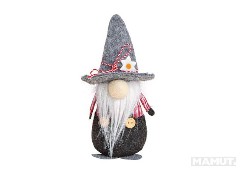 Gnome, bavarian style, textile, felt, plastic, 7x14x7cm 