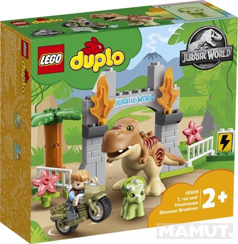 Lego kocke T Rex and Triceraptors Dinosaur Breakout Duplo 2+ 